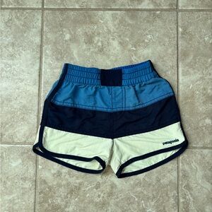 Patagonia Toddler Swim Trunk Baggies Shorts Blue/white 2T